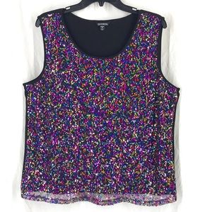 George colorful sequined sleeveless top XXL/20